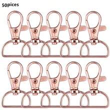10/20/30/50 件旋转弹簧钩、钥匙链夹、挂绳 D 形环夹、钥匙链和挂绳制作五金件、DIY 工艺品