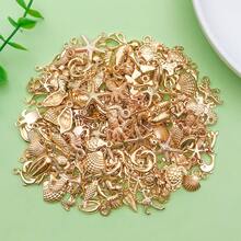 100pcs Mixed Random Ocean Creature Zinc Alloy Pendants, Suitable For DIY Jewelry Making Accessories - Yellow - View 4