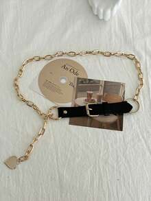 1 szt. Elegancki damski pasek łańcuszkowy w kształcie serca, niebrudzący, modny dodatek do sukienek, spódnic i dżinsów – idealny do strojów codziennych, formalnych i imprezowych, modny dodatek | Elegancki pasek | Wytrzymały, modny pasek - A - Zobacz 8