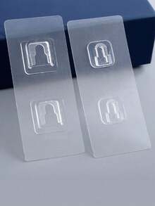 5 Paar doppelseitige Klebehaken, wandmontierte Schnallenhaken, wasserdichte transparente Aufbewahrungshaken, Schnallenhaken für Küche, Badezimmer, Toilette, Haushaltssteckdosen-Befestiger