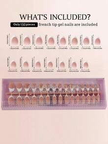 150Pcs Short Square French Gel Nails, Light Pink Deep French Tip Press On Nails, Soft Gel Acrylic Nail Extensions, Manicure Kit Women & Girls - Nhiều màu 4 - Xem 5