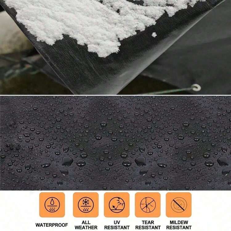 1 块重型黑色防水篷布 - 全天候、防紫外线、耐热、耐用、防撕裂，适用于露营、户外庭院、池塘、泳池盖、船只、房车 - 多用途 - 黑色 - 查看 4