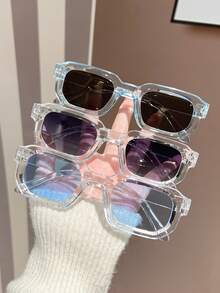 1pc Classic Square Frame Men's Glasses Small Frame Fashion Glasses, Suitable For Carnival Party, Street Photography, Tropical Beach Holiday, Beach Accessories, Beach Toys, Summer Beach Resort, Outdoor, Travel