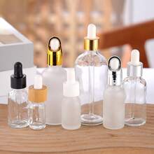 1个/3个，100毫升/50毫升/30毫升/5毫升透明玻璃瓶，配金色滴管盖，包含漏斗、加厚玻璃瓶、橡胶滴管、化妆品可灌装瓶、透明玻璃瓶、精油瓶 - 無色 - 查看 4
