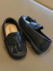 1 đôi giày bệt đế mềm chống trượt dễ thương có nơ và ngọc trai cho bé, thích hợp cho mùa xuân, hè, thu và đông. - màu đen - Xem 3