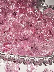 80pcs Small Glitter Starry Faux Pearl Rose Decor Mixed Colors Valentines