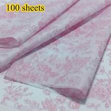 15/50/100pcs Pink & Black Rose Flower Pattern Thin Paper, Suitable For DIY Crafts, Party Gift Packaging, Bouquet Wrapping, Shoes & Clothing Packaging, Birthday Gift Packaging And Other Decoration Scenarios - Pink Rose Flower - View 12