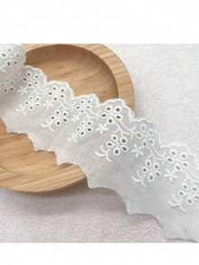 1 pièce de tissu en coton avec dentelle brodée ajourée, accessoires vestimentaires, textiles d'ameublement, décorations pour la maison, nappes, tissu en dentelle (couleur aléatoire)