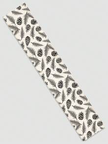 1pc Christmas Pattern Linen Table Runner, Suitable For Holidays, Parties, Birthdays, Dinners, Kitchen & Dining Table Decor, Shoe Cabinet Cover, All Season Home & Decor - Multicolor - View 7