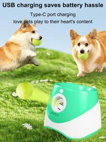 New Pet USB Rechargeable Long Lasting Smart Multi-Distance Ball Launcher, Outdoor Elastic Tennis Ball Throwing Device, Automatic Fetch Toy For Dogs