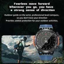 LOKMAT Smartwatch ZEUS 6 PRO, pantalla redonda grande de 1,46 pulgadas, función de brújula, doble linterna, llamadas Bluetooth, notificación de mensajes, asistente de voz, toma de fotos remota, control de música, frecuencia cardíaca, oxígeno en sangre, monitoreo del sueño y de la salud, resistente al agua IP68, reloj deportivo para exteriores