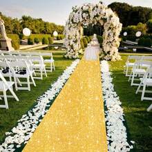 Golden Sequin Aisle Wedding Aisle Outdoor Activities Carpet Runners Runway Carpet Vintage Beach Aisle Racing Birthday Party Dance