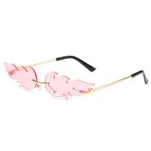 1/2/3pcs Women's Flame Shaped Rhinestone Red Rimless Glasses, European And American Style Exaggerated Personalized Fashion Glasses, Zinc Alloy Temple, Suitable For Party / Music Festival / Street Photography / Theme Event / Stage Performance Niche Eye-Catching Accessory - Multicolor - View 28