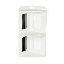 1pc White 3-Tier Corner Desk Organizer Rack, Vertical Wall Mount Shelf, Storage Rack For Bedroom, Dorm, Office - White - View 7