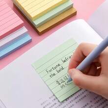240pcs Assorted Color Striped Horizontal Line Sticky Notes, Removable Self-Adhesive Memo Pad