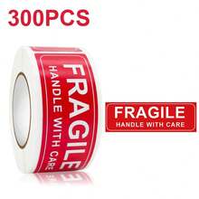 150pcs/Roll Fragile Warning Stickers, Rectangular "FRAGILE" Handle With Care, Do Not Crush, Do Not Drop, PVC Self-Adhesive Roll Label