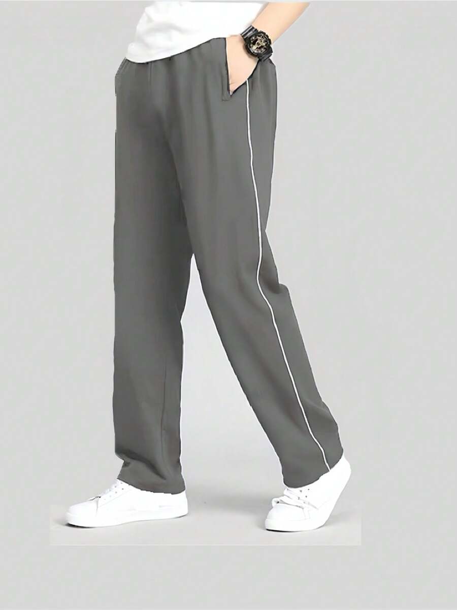 Men's Tactel Pants Have Pocket With Elastane And Drawstring At The Waist - 淺灰色 - 查看 1