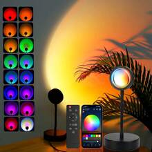 Sunset Lamp Projector Led Lights For Bedroom Night Light RGB Lights Sun Sunlight Sunrise Lamp 10w 360° Rotation Mood Lighting Home/Room Decor Christmas Gifts For Women,Tabletop Multicolor - Multi-color light - View 10