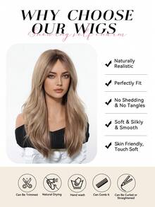 24英寸深棕色长卷发假发，带刘海，层次感发型，渐变发根，适合时尚女性日常佩戴、派对、角色扮演、万圣节等场合，外观自然，也可打造朋克街头风，是送给女士的精致节日礼物。 - 深棕色 - 查看 8