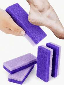 4pcs Purple Pumice Stone, Made Of PU Material, Professional Exfoliating Foot Scrubber, Suitable For Foot, Hand And Body Care - Foot Pumice Stone, Removes Calluses And Corns, Foot Care, Pedicure, Foot Scrub, Foot Exfoliator, Christmas Gift - Purple - View 2