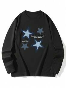 新款宽松休闲百搭卡通印花长袖女式T恤