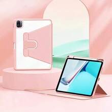 TenYide 1 Ốp lưng máy tính bảng xoay 360° bằng Acrylic, chống trầy xước và chống cong, có khe cắm bút, tự động ngủ/thức bằng nam châm, tương thích với dòng iPad/MatePad/Honor Pad, nhiều màu sắc - Hồng - Xem 2