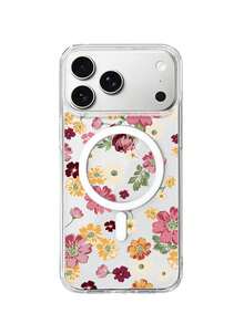 Phone Case For IPhone 17 Pro Max 17 Air Wireless Charging Magnetic Attraction With Floral Patterns Soft Shell - 無色 - 查看 7