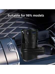 Schwarzer Auto-Getränkehalter 2-in-1 Multifunktions-Getränkehalter und Handyhalter für das Auto
