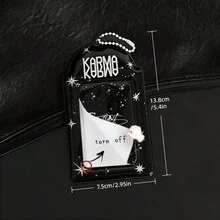 1pc Funky Black White Splashed Ink Photo Card Holder, Skz Photocard Holder, Splashed Ink,Star Element,Pu Material,Applicable To K-Pop Photocard,Photo Card Holder Keychain,Concert Support,Bag Charm,Etc