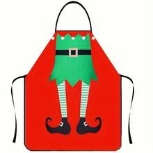 1/4 Christmas Kitchen Aprons, Cartoon Christmas Elf Holiday Kitchen Adjustable Aprons, Holiday-Themed Creative Aprons, Suitable Vacation Home Decorations, Ideal For Christmas Dinner Cooking, Baking, Crafts, And House Cleaning, Kitchen Decorations, The Best Choice.