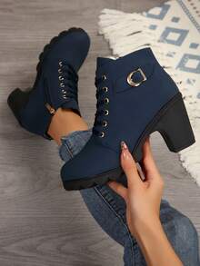 Fall/Winter New Stylish Chic Ankle Boots For Women - Blue - View 1