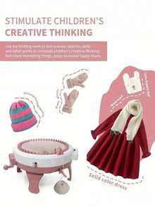 DIY 大型手摇针织机，配有 22 针兔子形状、40/48 针，可制作宠物衣服、儿童袜子、帽子、围巾、毛衣、毛绒玩具、精美礼物