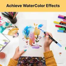 Pennarello a doppia punta, marcatori d'arte a doppia punta fine e morbida per adulti e bambini, per colorare, calligrafia a mano, scrittura, pianificatore, diario, note, disegno artistico, artigianato, forniture scolastiche per il ritorno a scuola