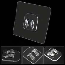 Crochet transparent auto-adhésif - sans trace, (8 pièces/2 pièces), autocollant de fixation de support de rangement mural, crochet à boucle auto-adhésif, crochet en plastique monté au mur, crochet pratique - crochet sans trace, sans perçage requis, pratique et pratique, convient pour la cuisine, la chambre, la salle de bain, le bureau, le bureau.