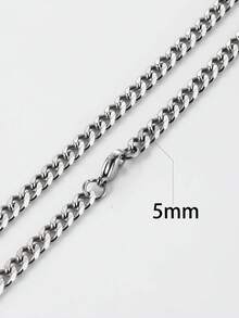 Men's Simple Link Chain Necklace, Stylish Stainless Steel Necklace As A Gift For Him