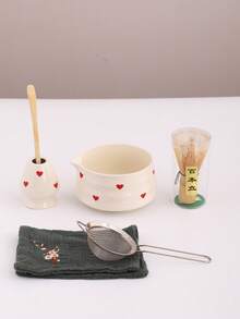 Bộ trà Matcha hình trái tim đỏ 2/6 chiếc, Bát Matcha hình trái tim chất lượng cao, Thích hợp cho người mới bắt đầu và người đam mê Matcha, Quà tặng sinh nhật, Bao gồm bát Matcha, phới lồng, cốc, que khuấy, muỗng múc trà, Bộ trà, Dụng cụ pha chế Matcha, dụng cụ làm đồ tráng miệng & đồ uống, Hộp quà tặng Nhật Bản - Nhiều màu - Xem 7