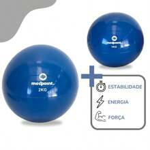 Bola Tonificadora Pilates Softball Yoga Peso 1 e 2kg Medicine Ball  Medpoint - Vermelho - Visão 8