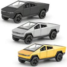 1:36 Cybertruck 皮卡车模型玩具，收藏级仿真锌合金回力模型车，压铸皮卡车装饰礼品 - 彩色 - 查看 1