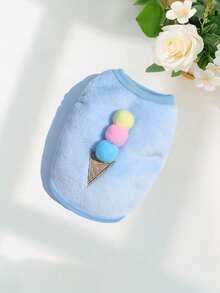 卡通法兰绒背心，适合小型犬和猫，适合秋冬季 - 彩色 - 查看 23