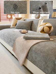 1 Vỏ đệm ghế sofa bốn mùa, tấm lót ghế sofa chống trượt tối giản hiện đại, vỏ bọc ghế sofa chống bụi và có thể giặt được, mềm mại và chống phai màu, bảo vệ thân thiện với thú cưng, phù hợp cho phòng ngủ, văn phòng, phòng khách, ghế sofa hình chữ L và ghế sofa 1/2/3/4 chỗ ngồi - Màu xám đen - Xem 2