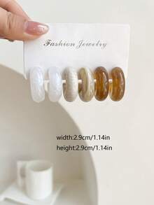 3 Pairs Vintage Y2K Geometric Acrylic Exaggerated Fashion Earrings Set, Suitable For Women, Mother's Day, Valentine's Day, Christmas, New Year, Daily Wear