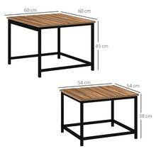 Coffee Table Set Of 2 Side Tables In Industrial Design Living Room Table With Wood Look And Steel In Natural - 1 - View 2