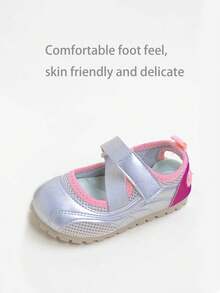 1 Pair Solid Color Casual & Comfortable Flat Shoes For Girl, Suitable For Outdoor Activities, All Seasons - Silver - View 8