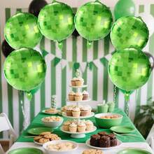 Baloane Pixel 5 buc/set, baloane folie verzi de 18 inch, decorațiuni de petrecere cu tematică Pixel, potrivite pentru sărbători