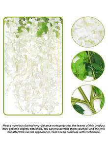 24/12/4/1 pièce Fleurs de glycine artificielles suspendues, guirlande de vigne de glycine artificielle longue à suspendre, chaîne de fleurs en soie, décoration pour la maison, la fête et le mariage - Multicolore - Voir 12