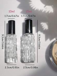 4 piezas de 10ml Botellas de spray vacías transparentes con tapas, contenedores de almacenamiento para cosméticos, perfumes y lociones, herramientas de belleza DIY, fáciles de transportar, adecuadas para viajes y salidas, accesorios de viaje, decoración del hogar y el baño, decoración de otoño, de vuelta a la escuela