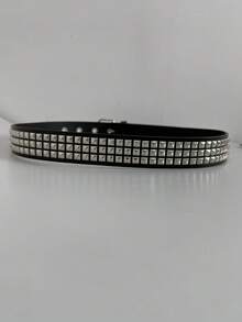 New Rivet Waist Belt, Unisex Heavy Metal Style Belt, Y2K Punk Rock Cowboy Jeans Belt, European And American Style - Black - View 5