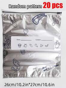 10/20/30入可重複使用鋁箔食品儲存袋，附拉鍊，加厚防漏自封式，適合新鮮蔬果 - 鋁箔保鮮袋 - 查看 14