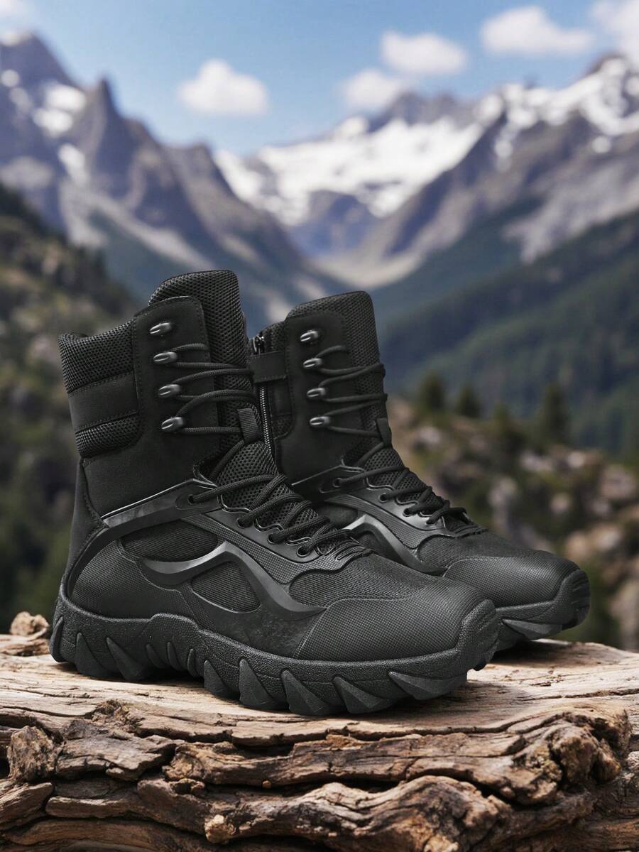 Botas de Trabalho de Inverno Masculinas, Botas de Neve de Deserto Respiráveis e Duráveis para Caminhada ao Ar Livre, Botas de Neve de Cano Alto Unissex Tamanho 36-46 com Forro Extra Quente