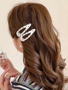 3pcs Set: 2pcs Polka Dot Hair Clips + 1pc Polka Dot Hair Bun Maker, Slouchy Magic Twist Bun Maker, Bow Twist Spin Hair Bun Maker, Hair Accessories, Chic Black & White Polka Dot Hair Clips, Side Bangs Clips, BB Clips, Simple & Versatile Hair Accessories, Suitable For Summer ,Hair Styling Kit ,Hair Tool Kit